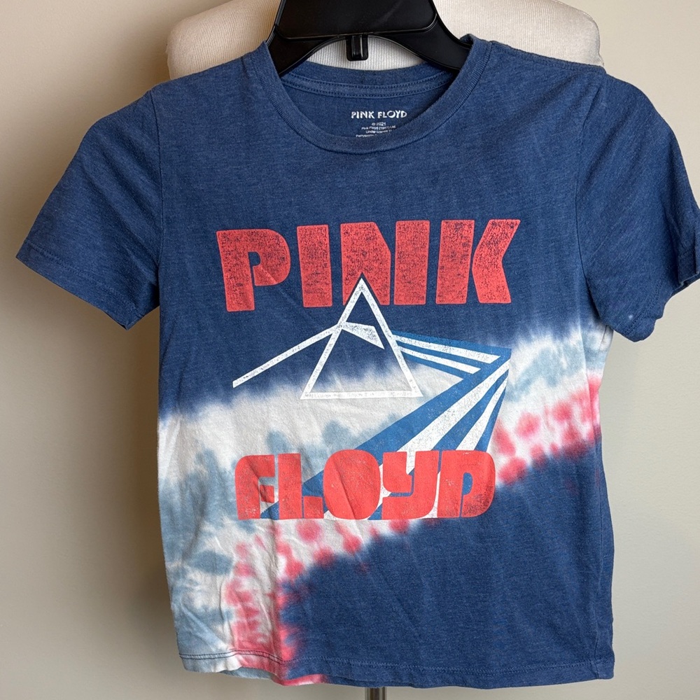 Pink Floyd Tye dyed Graphic Tee Shirt Kids Blue White Red Size Medium